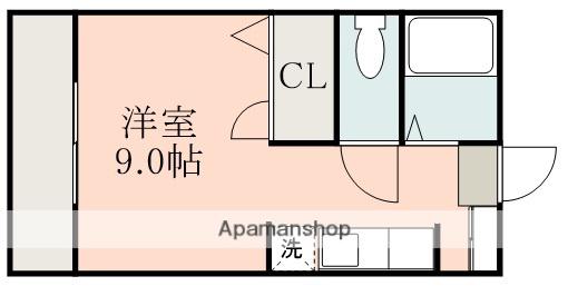 シャトーハイツ広木(ワンルーム/1階)の間取り写真