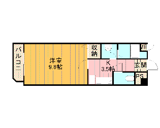 ROUND PURE21(1K/1階)の間取り写真