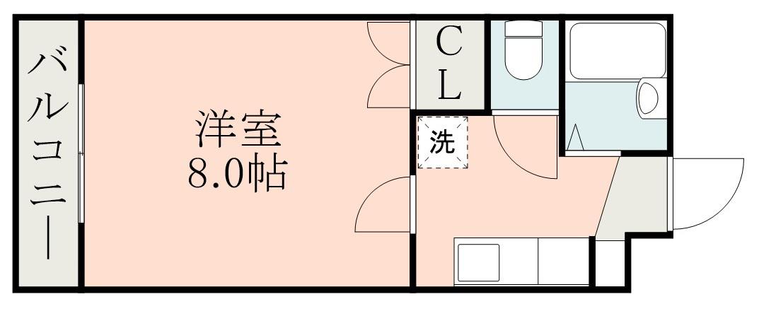 ロフティ花園(1K/4階)の間取り写真