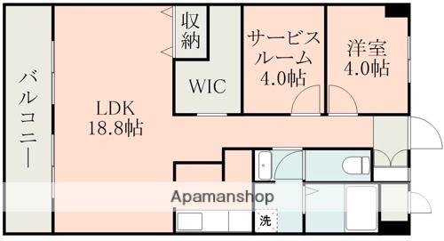 ボンヌール健軍(1SLDK/2階)の間取り写真