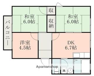 フローラル田迎(3DK/2階)の間取り写真