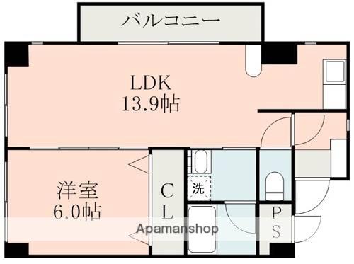 アラベスク新町(1LDK/5階)の間取り写真