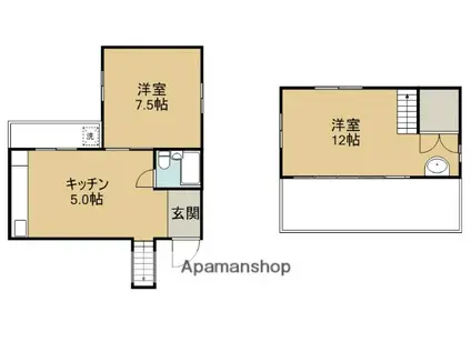 サンハイツ岡田町(2DK/4階)の間取り写真