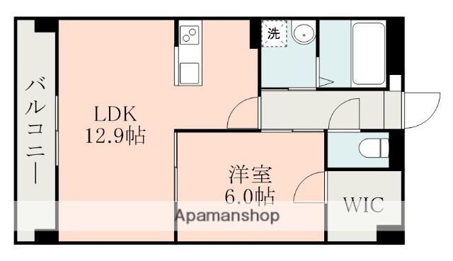 クラージュ菊陽(1LDK/5階)の間取り写真