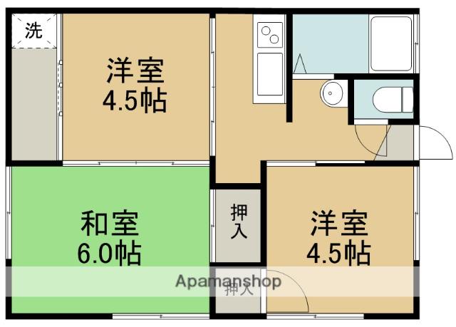 山口アパート(3K/2階)の間取り写真