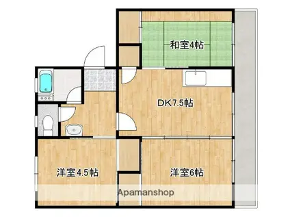 松野第一ビル(3DK/5階)の間取り写真