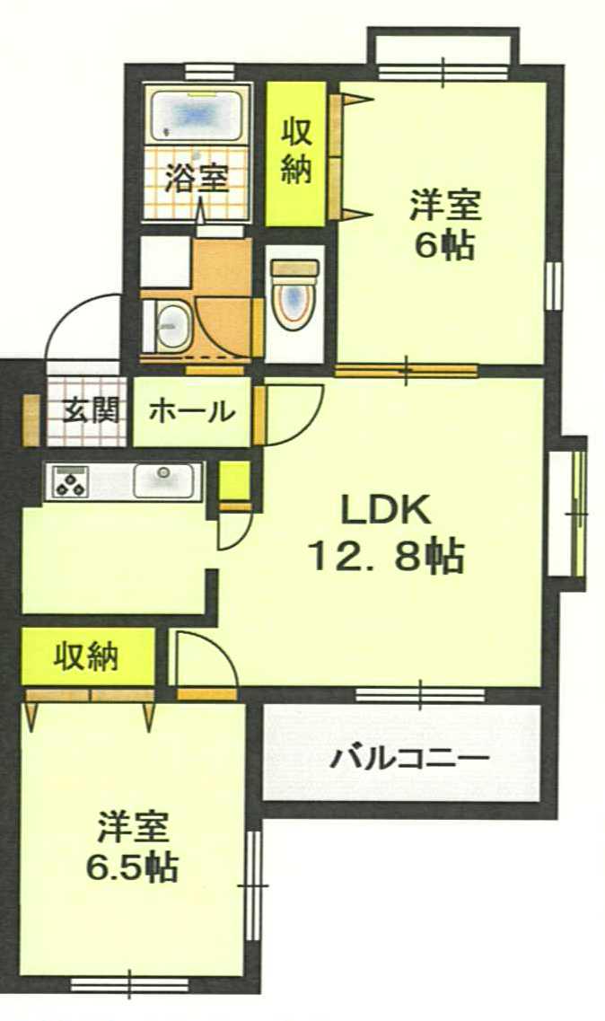 グレースM(2LDK/3階)の間取り写真