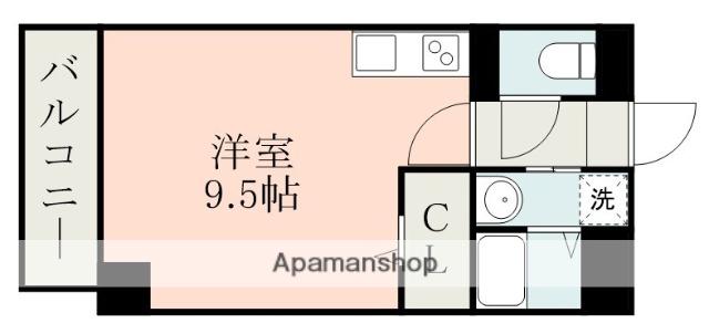 ダコタハウス世安(1K/3階)の間取り写真