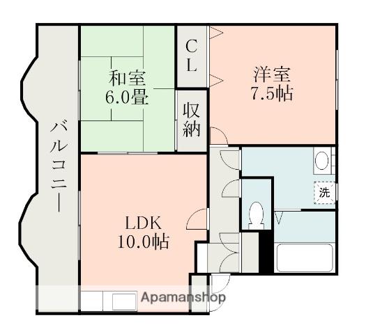 オーセンティック後藤(2LDK/3階)の間取り写真