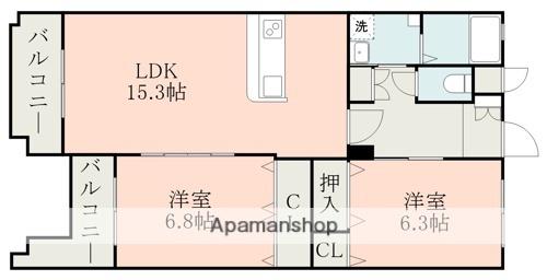 グレイシャスミユキ(2LDK/2階)の間取り写真