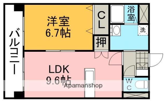 DREW一番館(1LDK/4階)の間取り写真