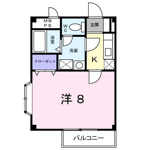 ラフレシール(1K/1階)の間取り写真