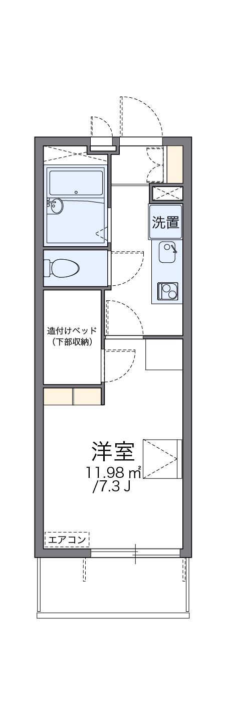 レオパレスハミング バード(1K/1階)の間取り写真