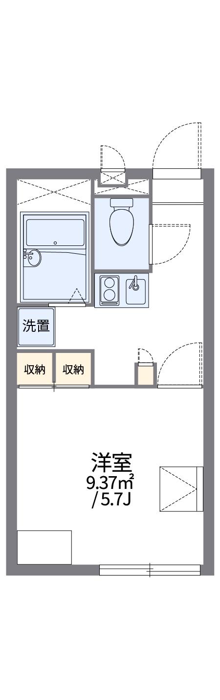 レオパレス一里木(1K/1階)の間取り写真