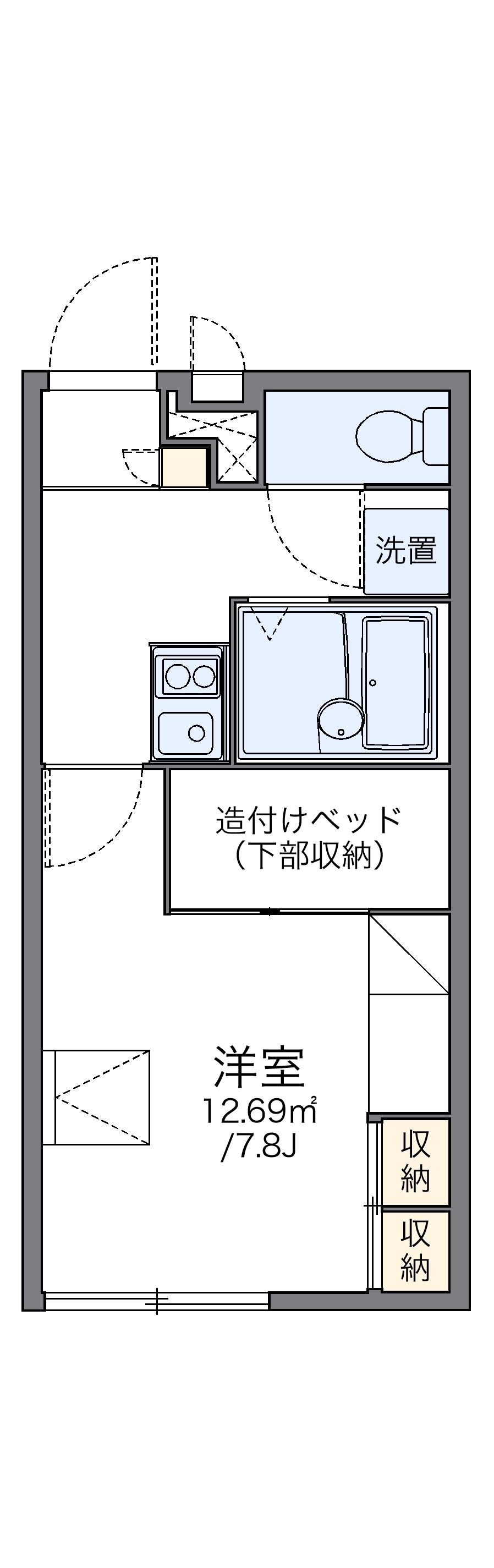 レオパレスドエール34(1K/1階)の間取り写真