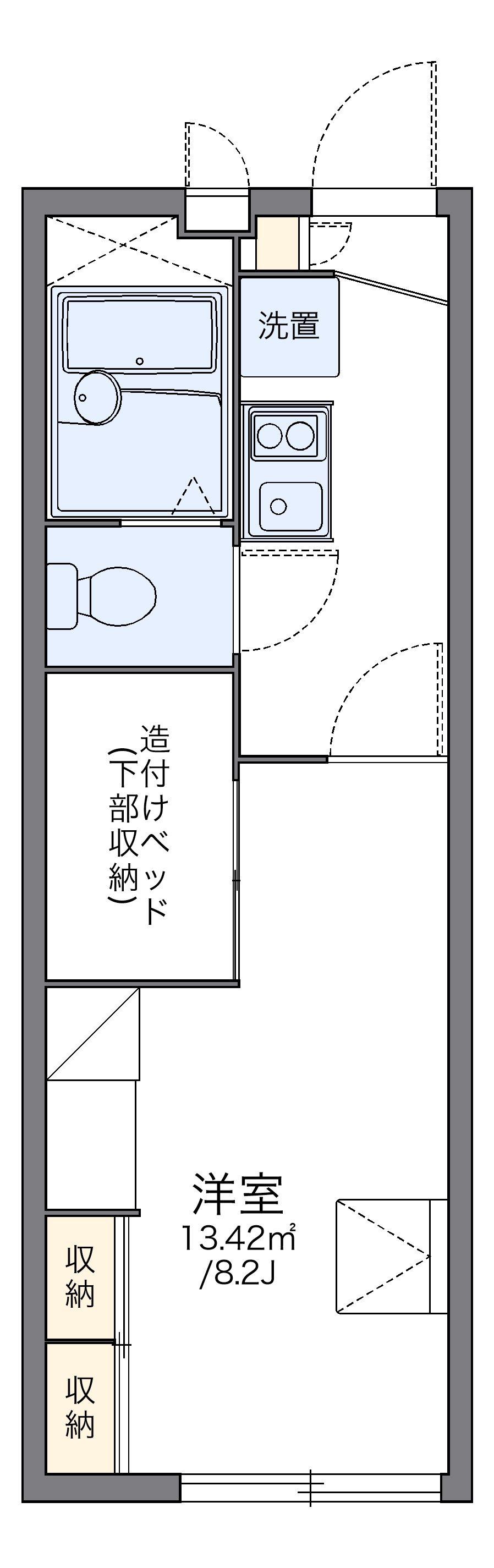 レオパレスFUSA(1K/2階)の間取り写真