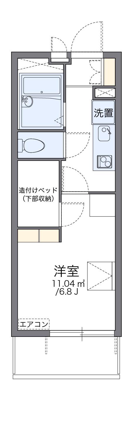 レオパレスグリーンハイツ島崎(1K/2階)の間取り写真
