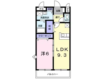 エンパイヤヴィラ(1LDK/1階)の間取り写真