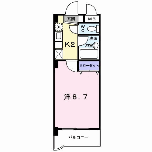 ソレイユ・ヒロ・上水前寺(1K/3階)の間取り写真