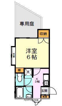 ラムズ8201(1K/1階)の間取り写真