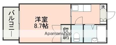コーポふじⅡ(1K/2階)の間取り写真