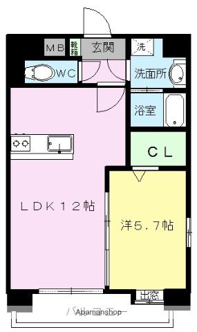 ラ・フレーズ(1LDK/7階)の間取り写真