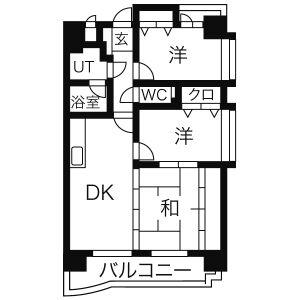 ダイアパレス慶徳(3LDK/4階)の間取り写真