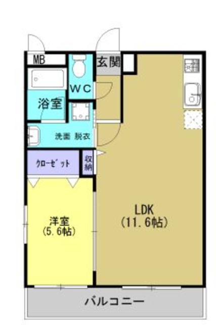タカトーレジデンス(1LDK/3階)の間取り写真
