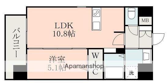 フォーエス神水(1LDK/3階)の間取り写真