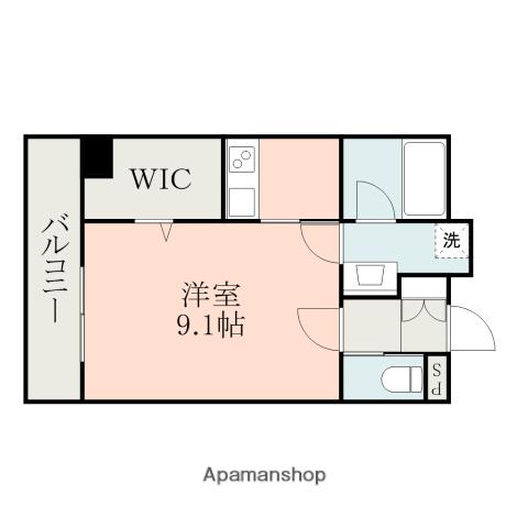 グラン月出(1K/5階)の間取り写真