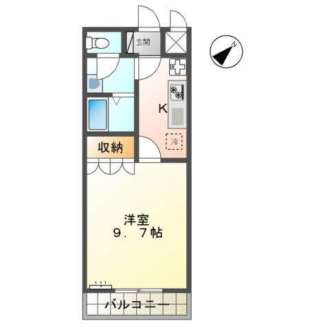 SUN FOREST(1K/2階)の間取り写真