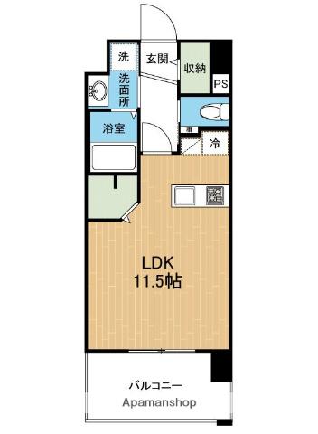 フェリーチェ九品寺(ワンルーム/5階)の間取り写真