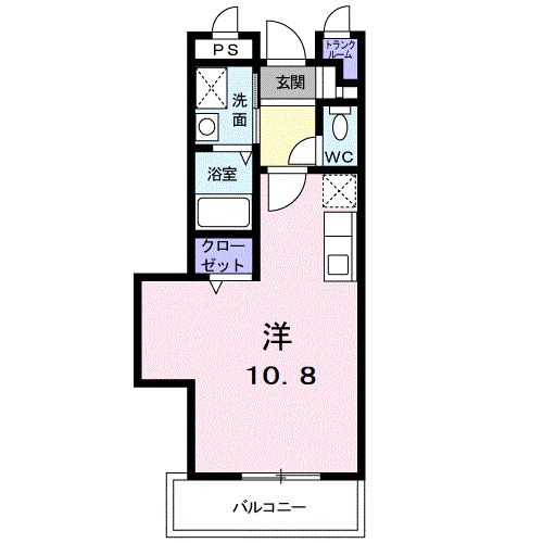 田口ハイツⅡ(ワンルーム/2階)の間取り写真