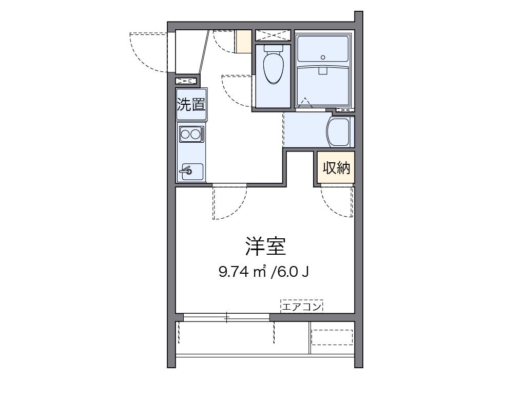 クレイノ沙羅(1K/1階)の間取り写真