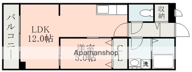 NOBU HOUSE 7(1LDK/5階)の間取り写真