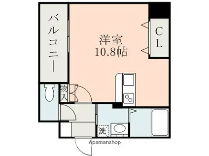 CHELSEA MANOR新屋敷(ワンルーム/6階)の間取り写真