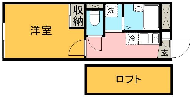 レオパレスコンフォート宇留毛(1K/2階)の間取り写真