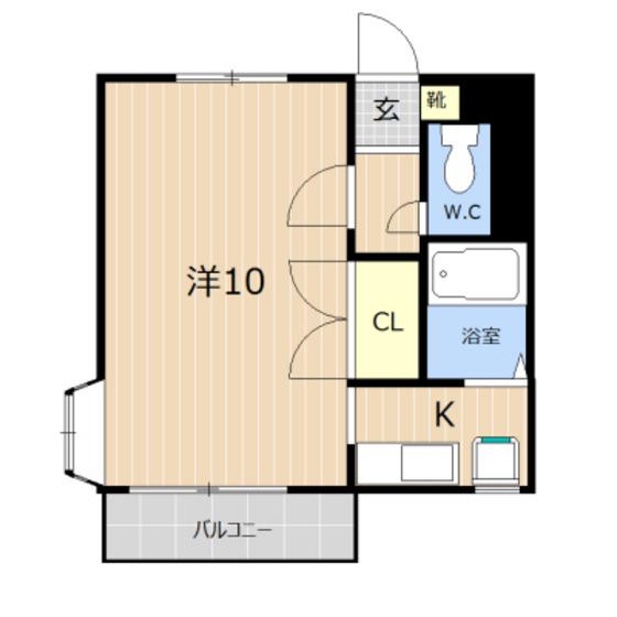 グレースI(1K/2階)の間取り写真