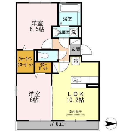 プレル八景水谷(2LDK/3階)の間取り写真
