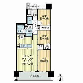 サーパスシティ平成マークテラス(3LDK/10階)の間取り写真