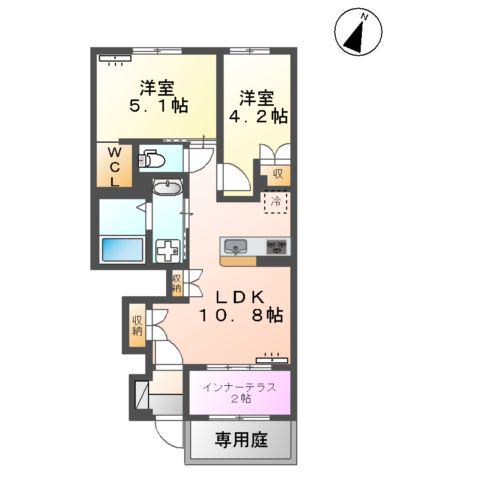 FIDELITY(2LDK/1階)の間取り写真