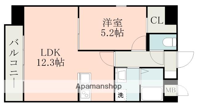 ドゥ・アンディオール ファースト(1LDK/5階)の間取り写真