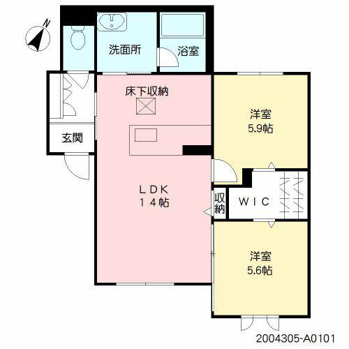 SHAMAISON B ONNECHANCE(2LDK/1階)の間取り写真