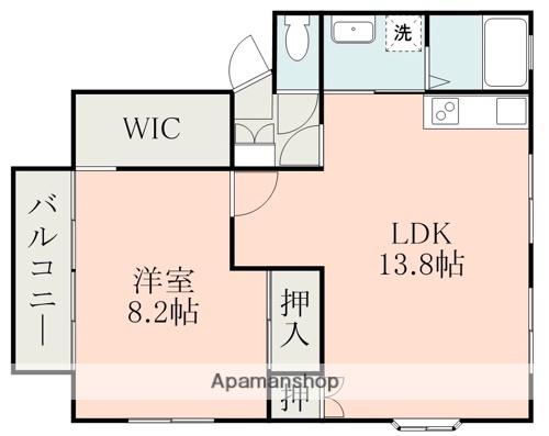 カサスフロール 南館(1LDK/2階)の間取り写真