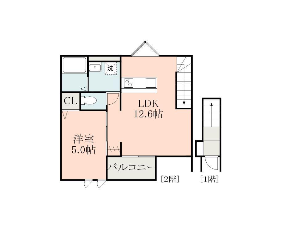 ホワイトステージSUYA(1LDK/2階)の間取り写真