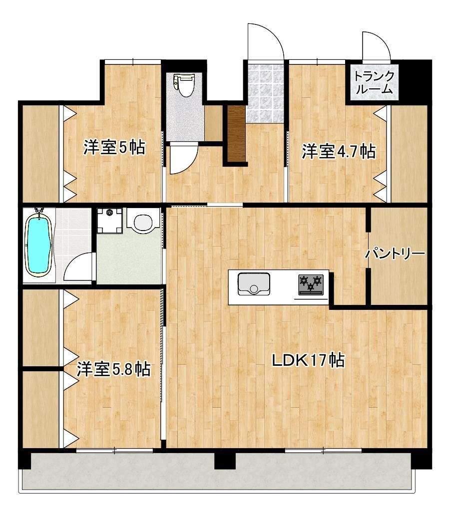 メゾン・ド・アネモネ(3LDK/4階)の間取り写真