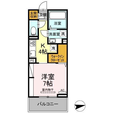 ファーブラウ(1K/2階)の間取り写真