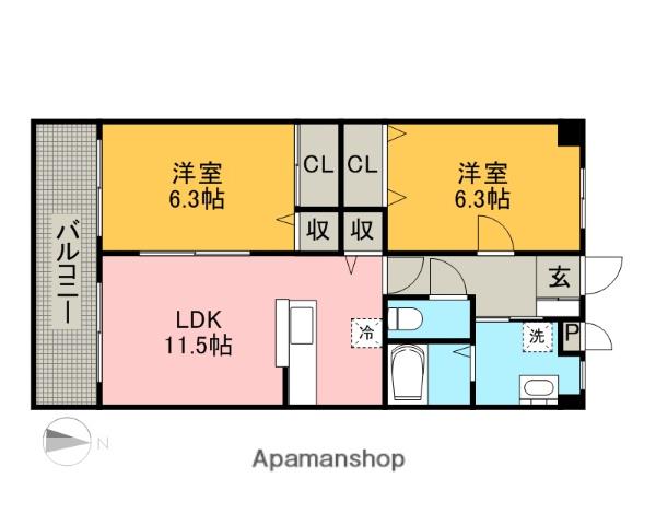 秋津グリーンプラザⅢ(2LDK/3階)の間取り写真