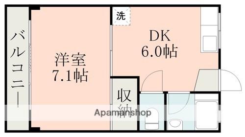 伊東ハイツ(1DK/3階)の間取り写真