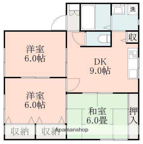 サンガーデンN2 A棟(3DK/1階)の間取り写真